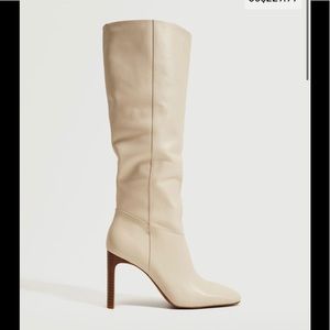 - Mango White Leather Boots 7.5 *new in box*